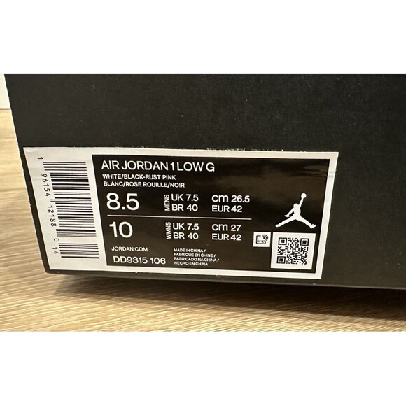 Nike Air Jordan 1 Low G Golf Shoes Men’s 8.5  Women’s 10 Rust Pink New in Box! - Picture 2 of 12